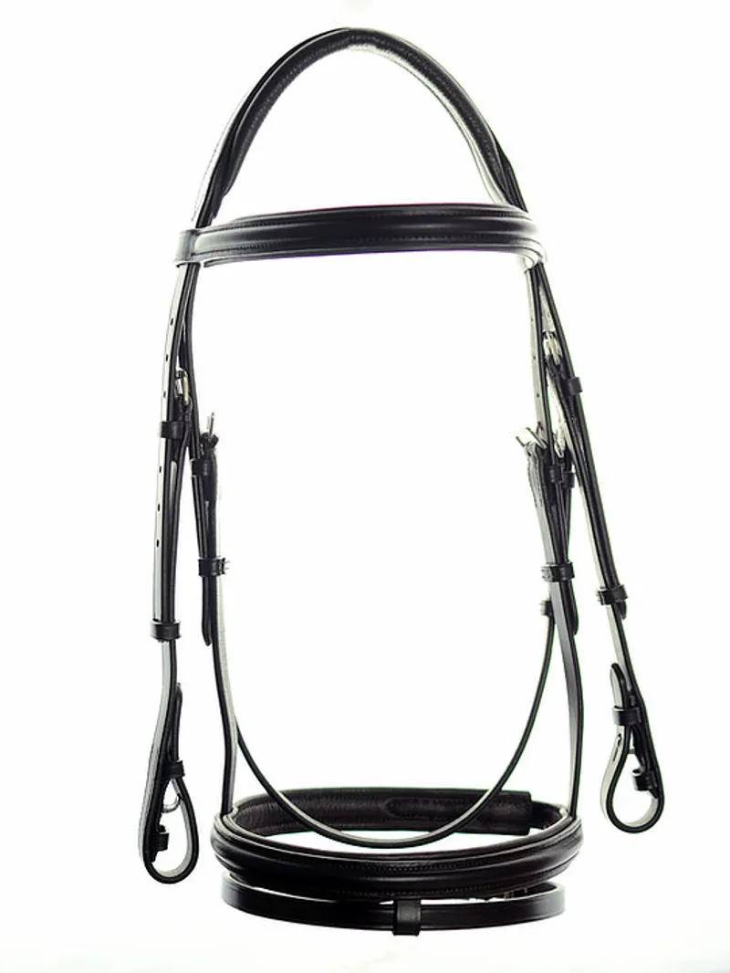 Dever Ascot Comfort 5/8In Flash Bridle Black-2